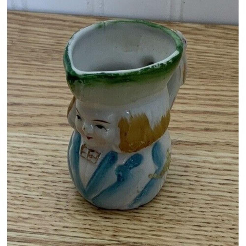 Vintage Colonial Victorian Man Mini Pitcher Porcelain Toby Jug 2.75" Tall Japan